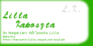 lilla kaposzta business card